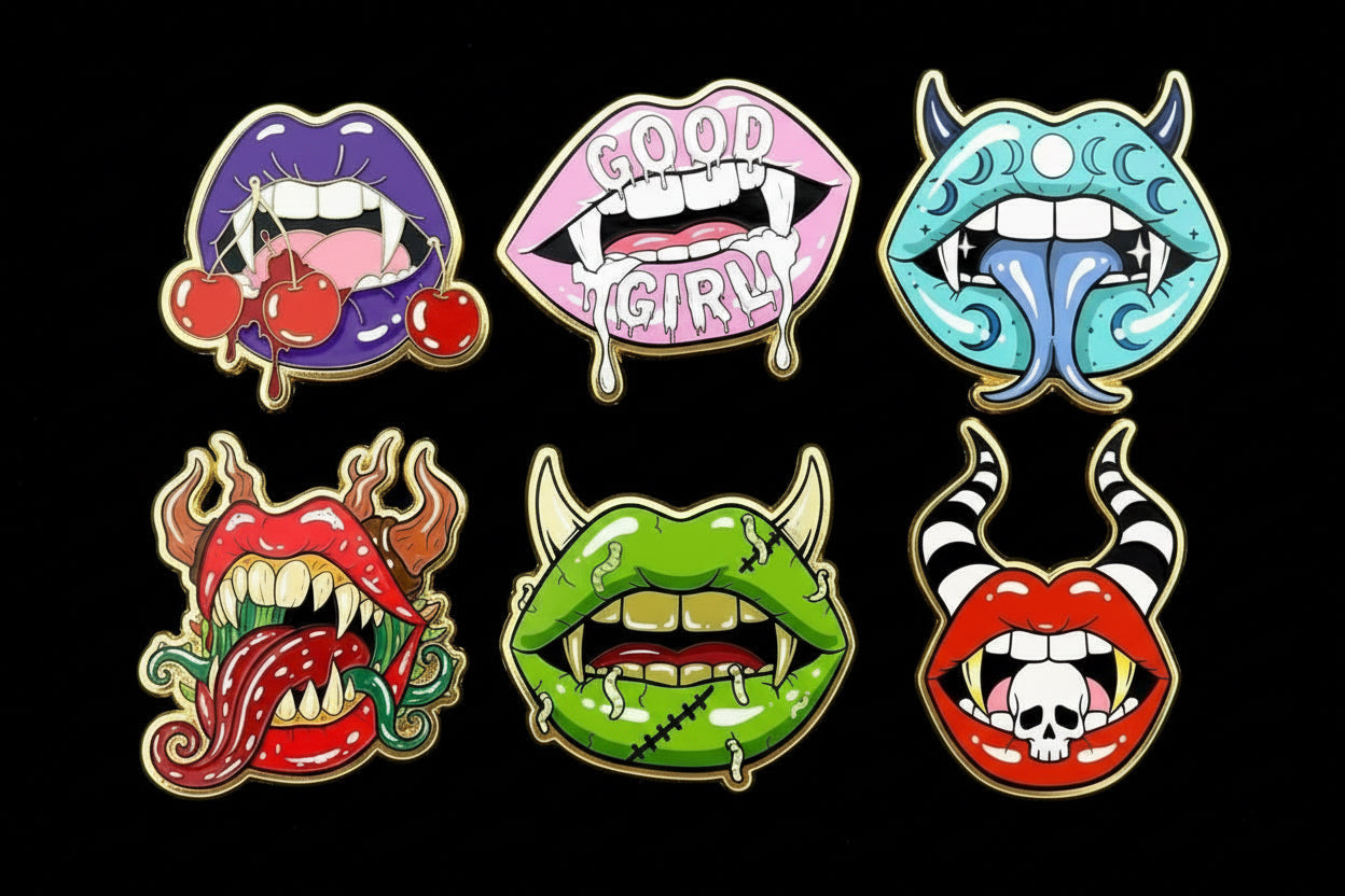 Cursed Kisses- Full set of 6 Enamel pin-Pre-order