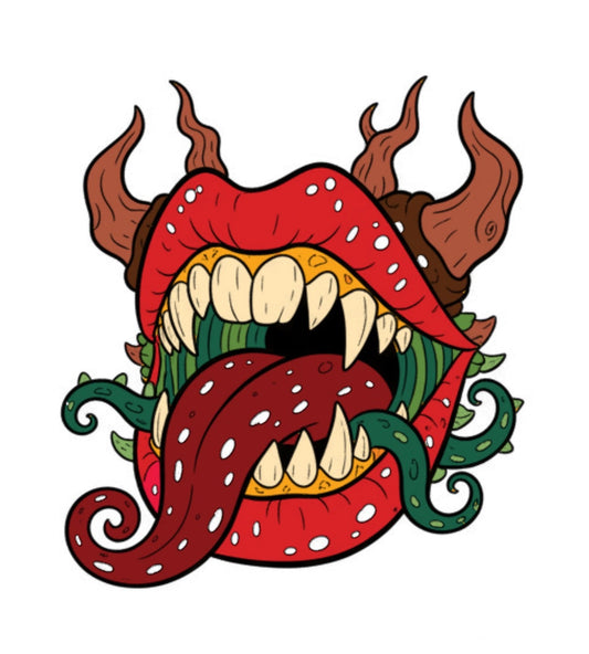 The piranha plant kiss enamel pin- preorder